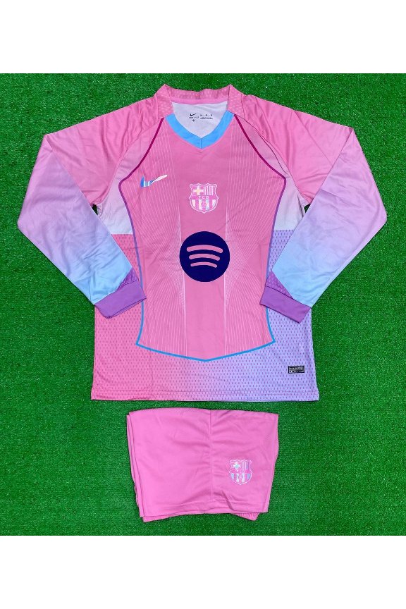 FC Barcelona Away Pink Gradient Full Sleeves Kit