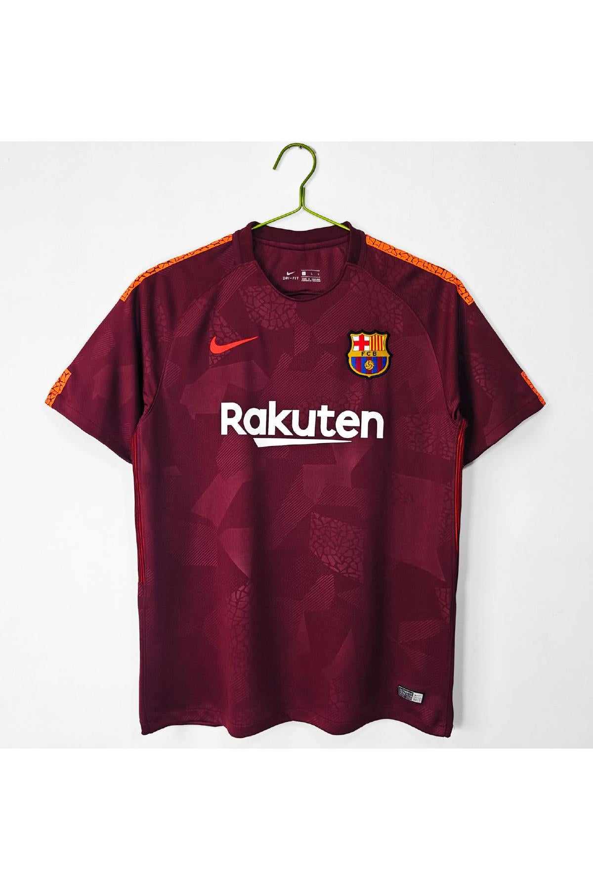 FC Barcelona 2017-18 Away Maroon Retro Jersey