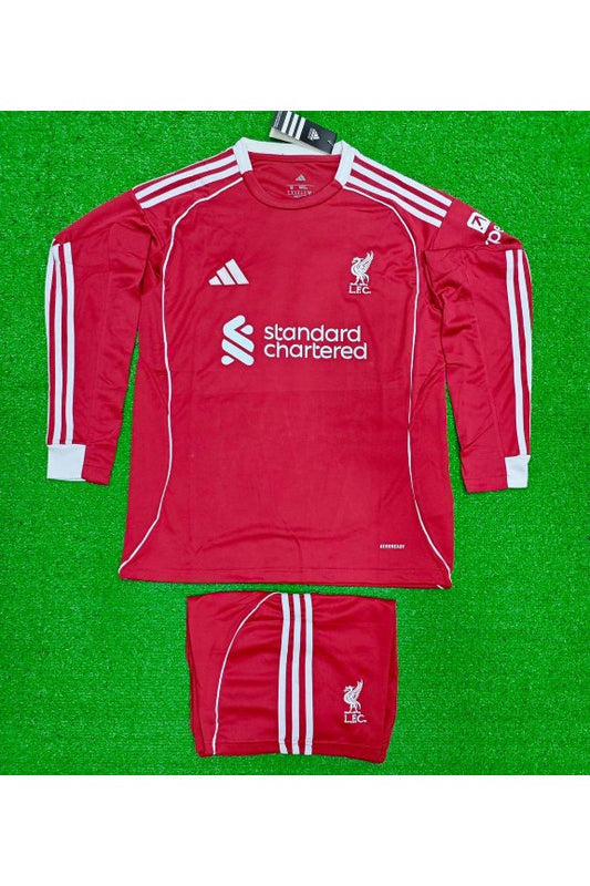 Liverpool Home Red White Full Sleeves Kit