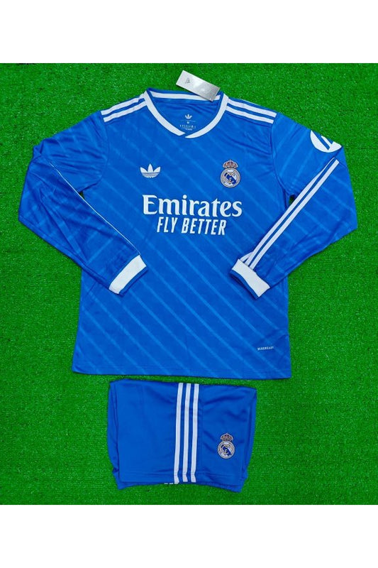 Real Madrid Retro Blue White Full Sleeves Kit