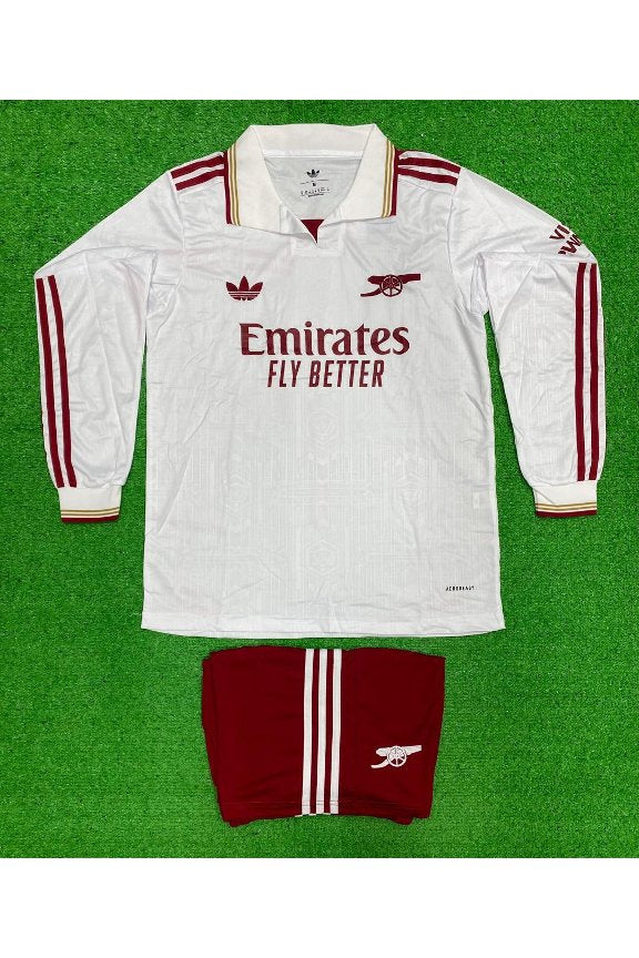 Arsenal Retro White Burgundy Full Sleeves Kit