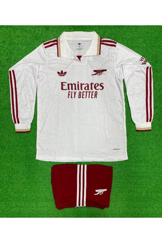 Arsenal Retro White Burgundy Full Sleeves Kit