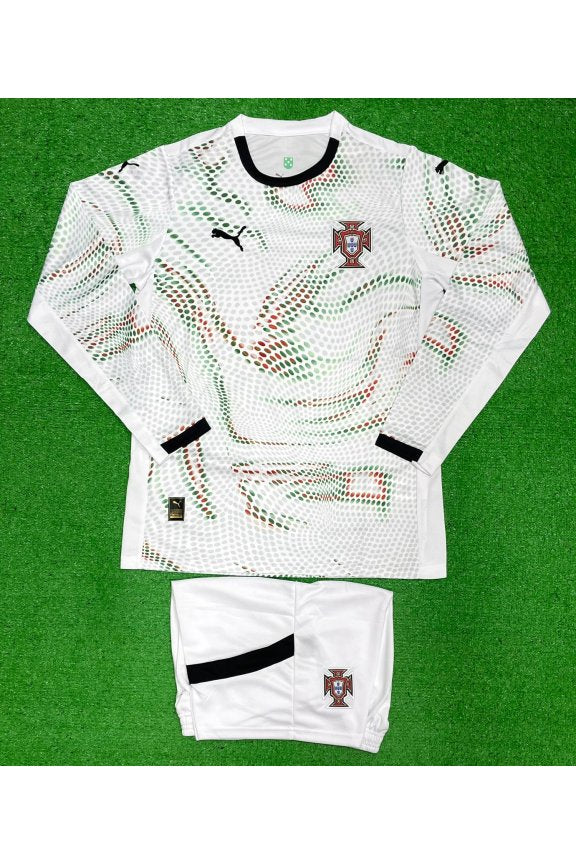 Portugal Away Pattern White Full Sleeves Kit