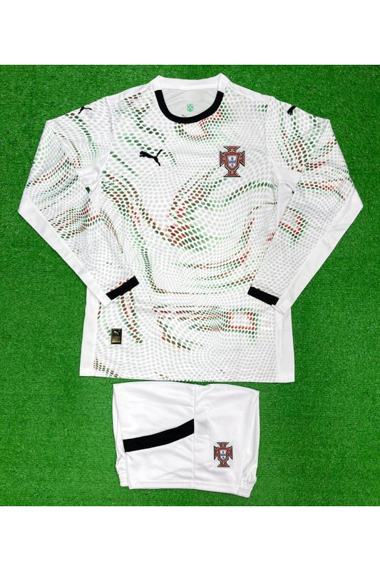 Portugal Away Pattern White Full Sleeves Kit