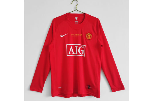 Manchester United 2007-08 Home Final Moscow Retro Full Sleeve Jersey