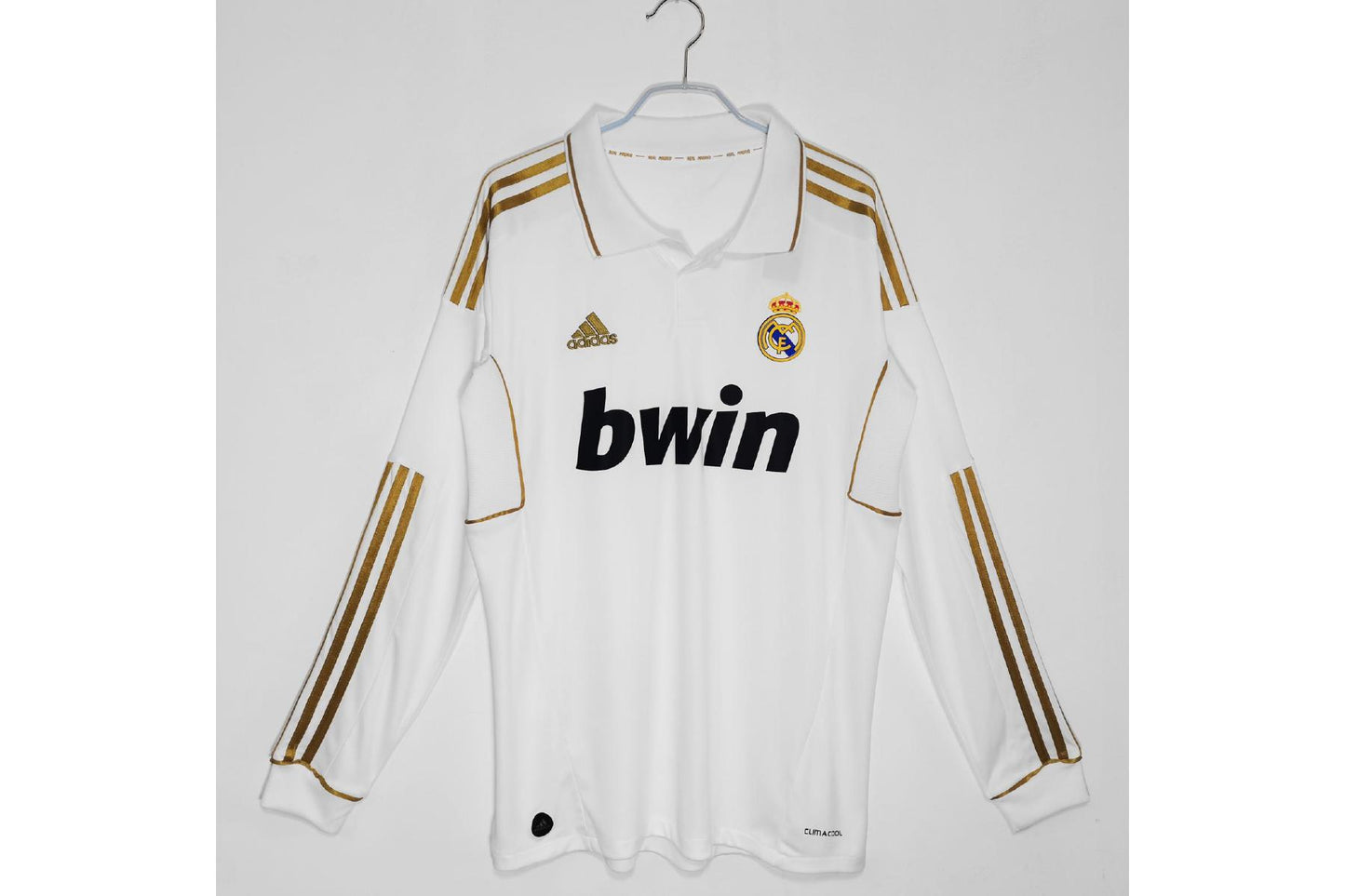 Real Madrid 2011-12 Home White Gold Retro Full Sleeve Jersey
