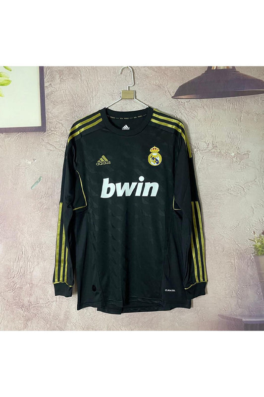 Real Madrid 2011-12 Away Black Gold Retro Full Sleeve Jersey