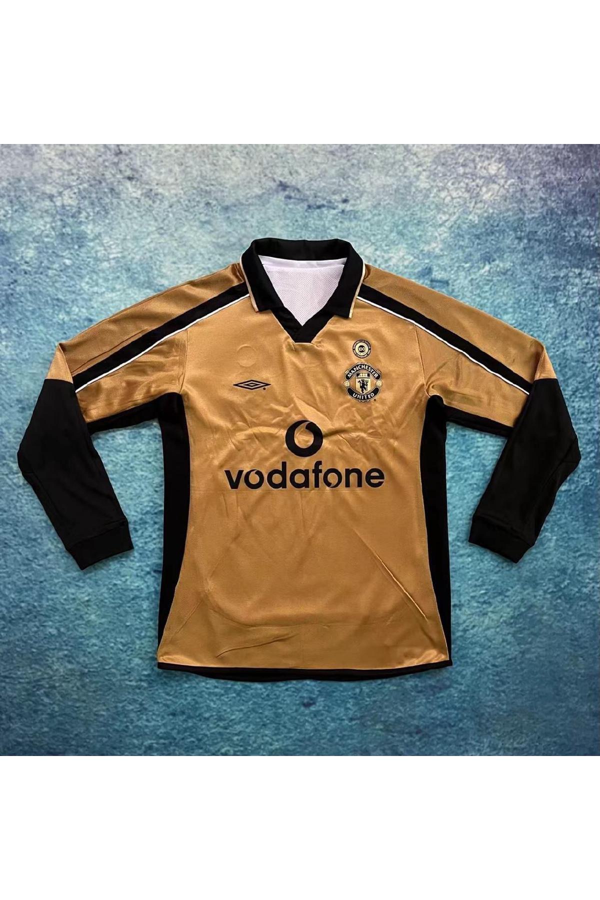 Manchester United 2001-02 Away Centenary Gold Retro Full Sleeve Jersey
