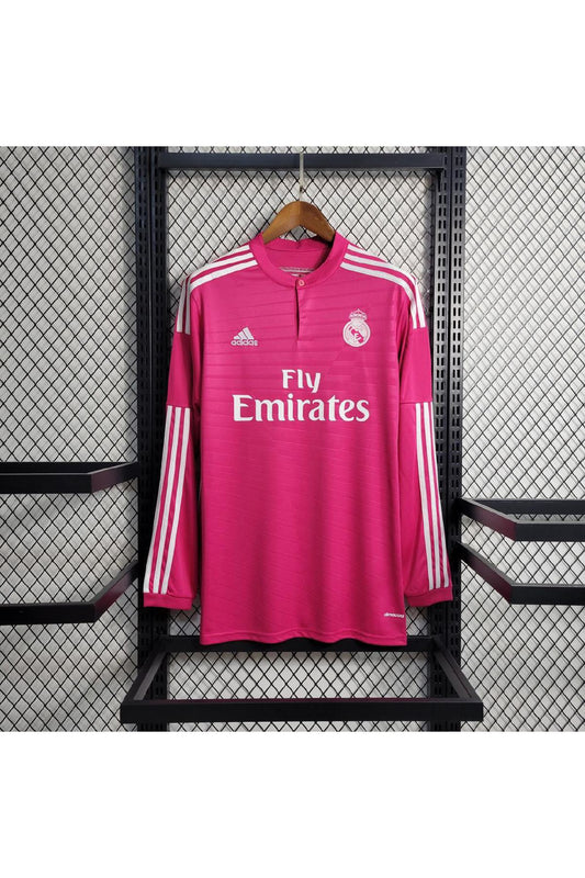 Real Madrid 2014-15 Away Pink Retro Full Sleeve Jersey