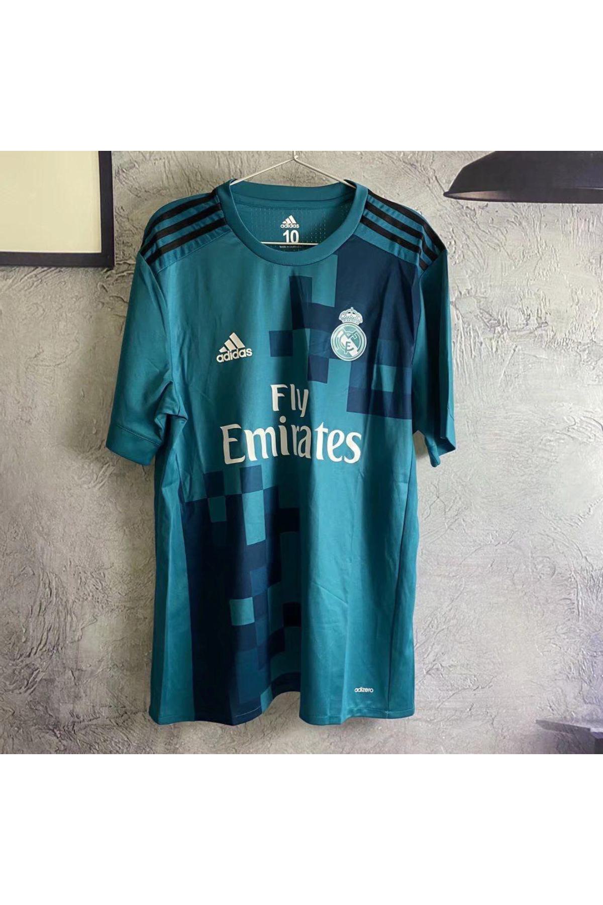 Real Madrid 2017-18 Away Teal Retro Jersey