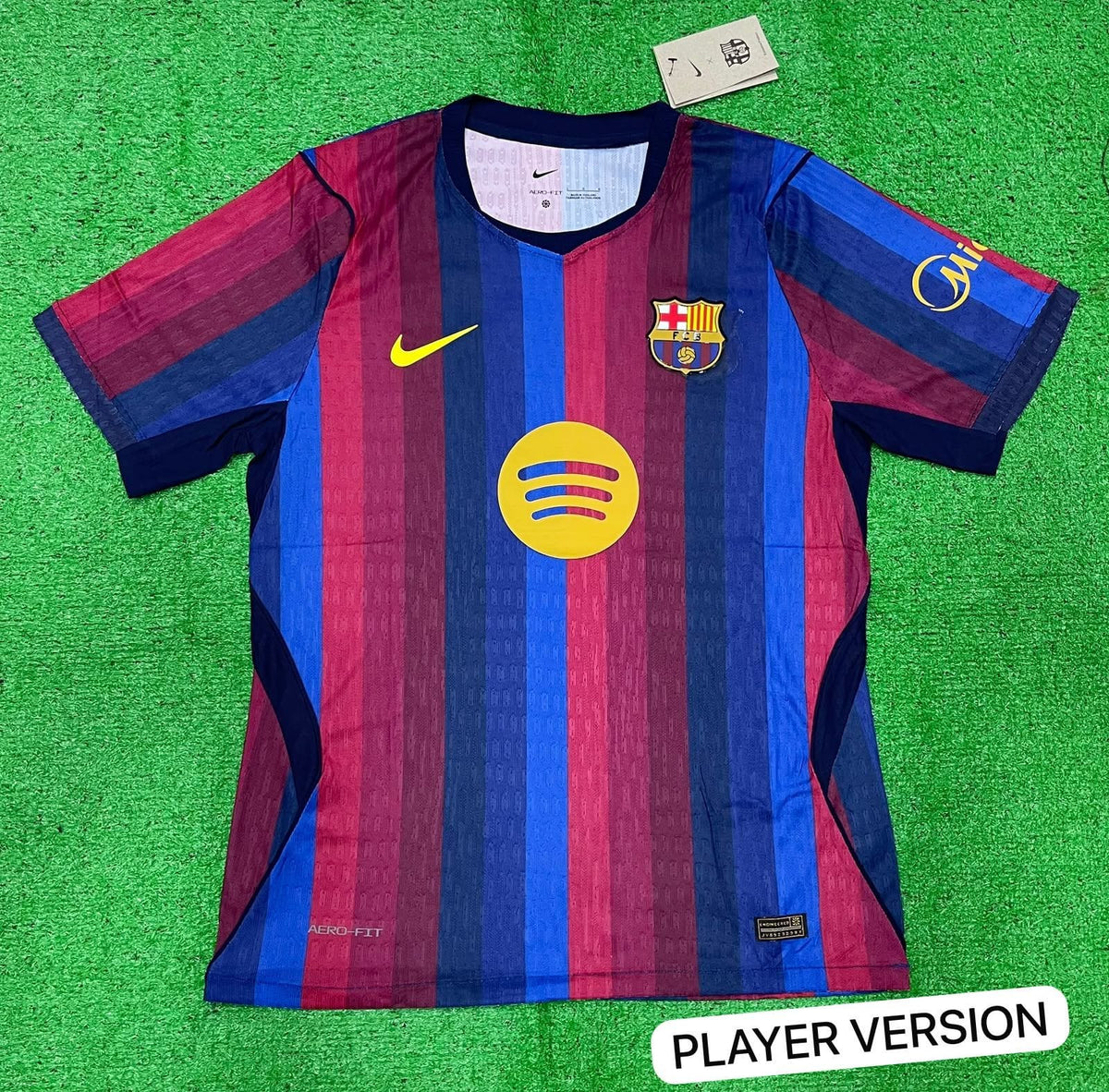 Barcelona Blue/Red Striped Home Jersey (Player Version)